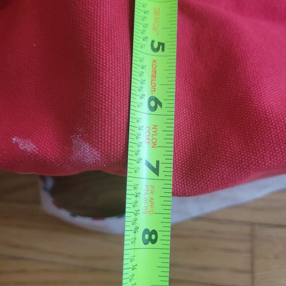 Walt Disney World Canvas Tote Bag 1971 Logo Red & Green Striped Handles Cream/Re - Picture 11 of 11